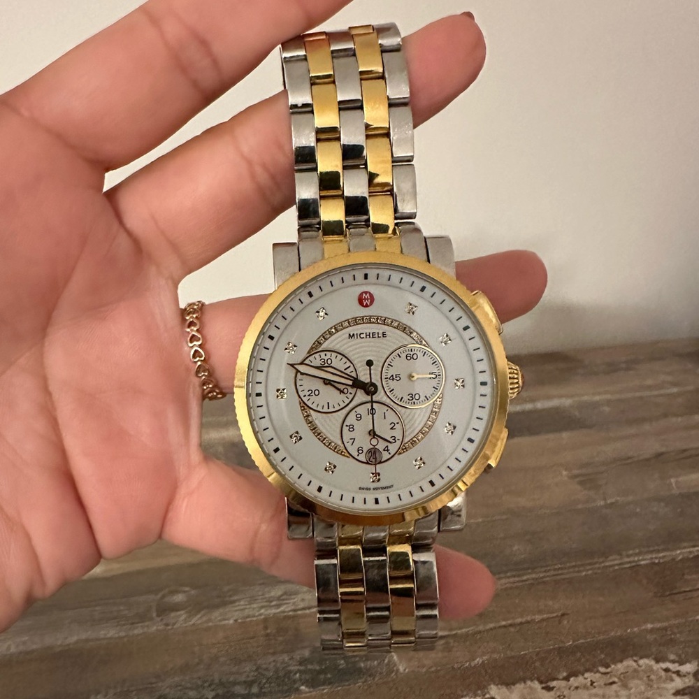 Authentic Michele watch two tone watch